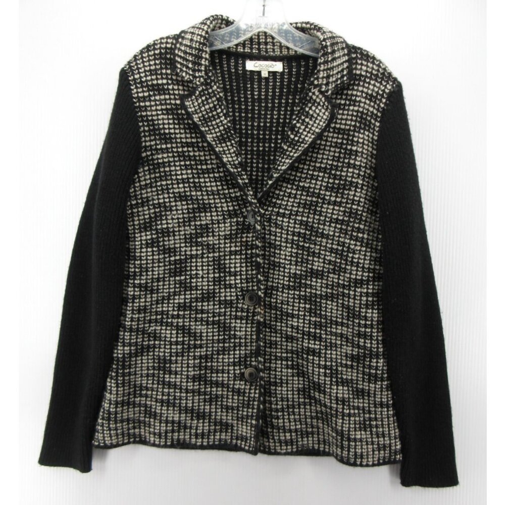 Cocogio Sweater Medium Wool Blend Cardigan Button Up Chunky Italy *